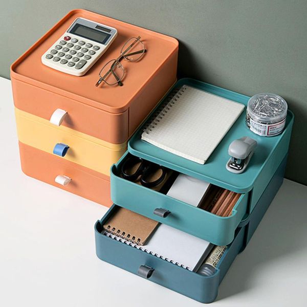 

storage drawers shelf deskdrawer box layered space saving dormitory can be superimposed with handle oragnizer