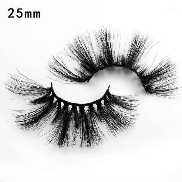 

1pair 25mm long 3d mink lashes extra length eyelashes big dramatic volumn strip thick false eyelash1