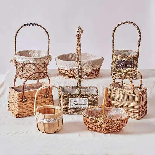 

storage baskets chinese style pure hand-woven rattan basket multi-purpose box decoration home