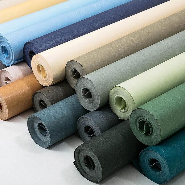 

contemporary contracted non-woven silk solid blue green plain wallpaper bedroom living room tv background wall nordic wallpapers