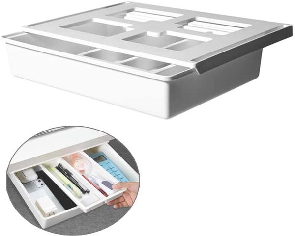 

storage drawers kitchen self-adhesive under desk hidden drawer organizer holder big pencil tray set for office bedroom