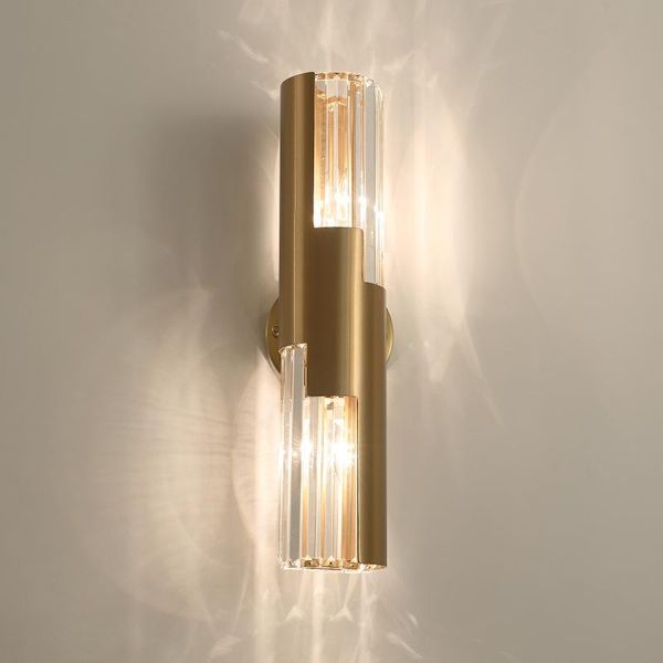 

post-modern luxury wall lamp nordic living room bedroom bedside lights tv background aisle simple crystal lamps