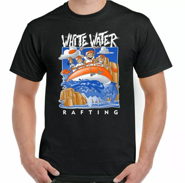 

whitewater rafting t-shirt mens funny outdoor pursuits white water sports top, White;black