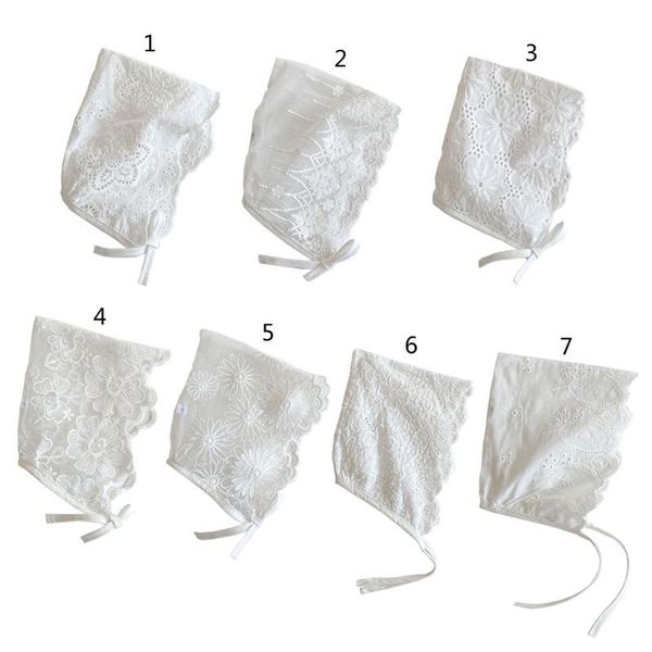 

0-36m baby girls lace hats korean style born pography props flower bonnet hat kid princess white cotton caps &, Yellow