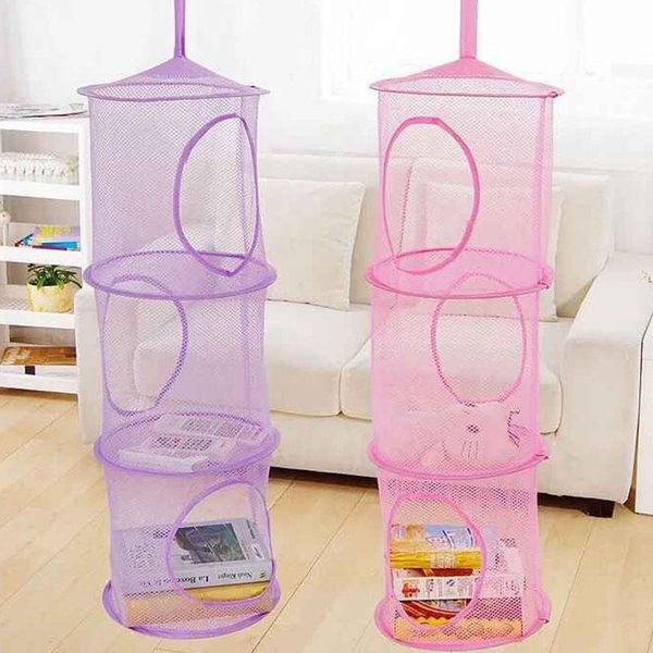 

storage boxes & bins 1pcs underwear baskets portable foldable breathable bag mesh multilayer home hanging basket nylon 75*27cm
