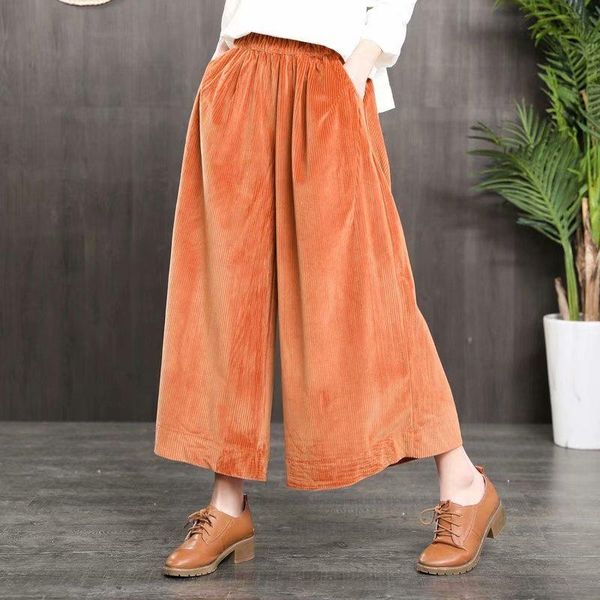 

women's pants & capris high waist corduroy cross wide loose baggy crotch pocket trouser women fashion solid sweatpant korean autumn ank, Black;white
