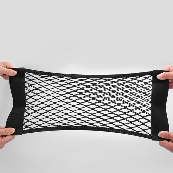 

car organizer auto storage mesh holder back seat trunk elastic string net universal for cars luggage nets travel pocket 80*25cm