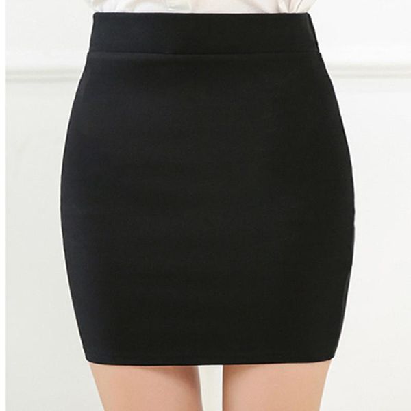 

skirts 2021 fashion women skirt high waist bodycon tight stretch female short pencil femininas, Black
