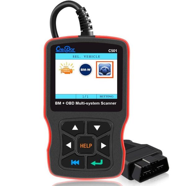 

code readers & scan tools creator c501 obd2 reader ac eps oil service reset epb abs airbag full-system diagnostic scanner for e46 e39 e9