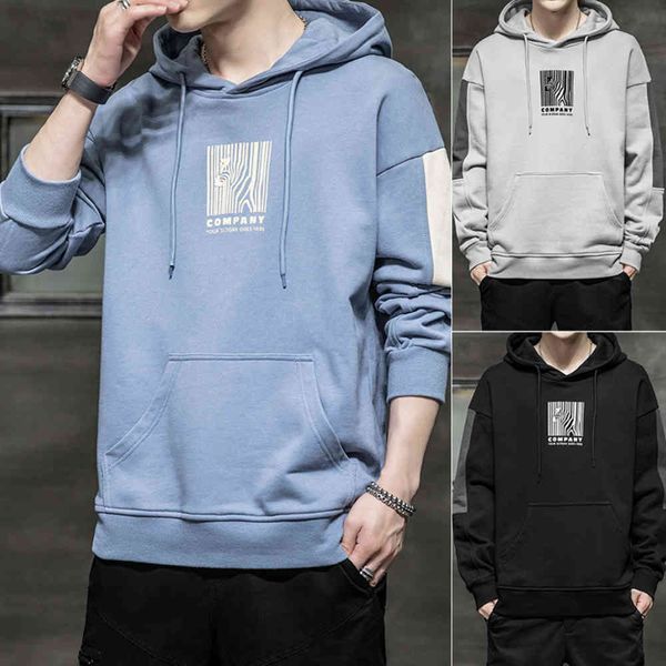

sweater hooded men's fashion versatile hoodie clothes in spring and, Black