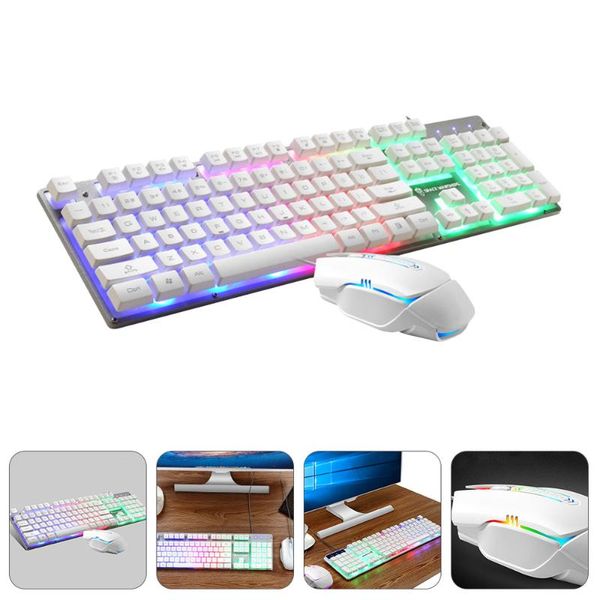 

keyboard mouse combos gaming wired usb metal portable led computer