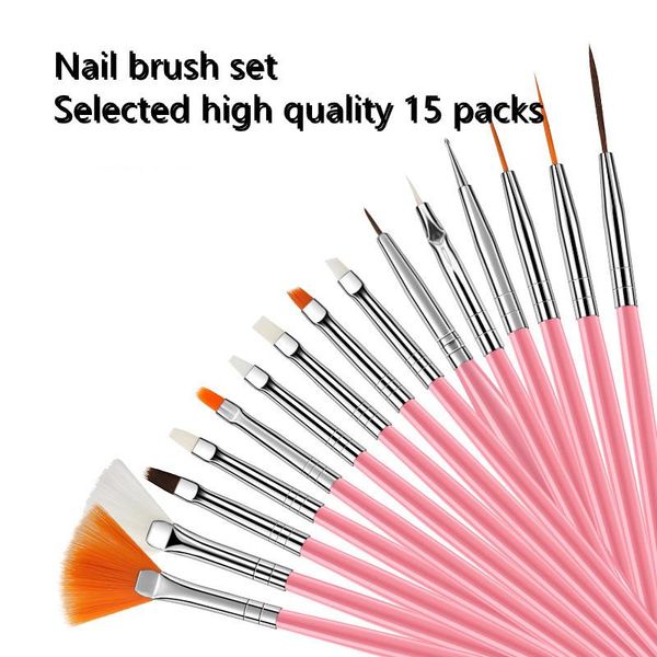 

nail brushes 15 pcs professional art brush set line drawing painting pen uv gel polish designs acrylic perfect manicure books on tools, Yellow
