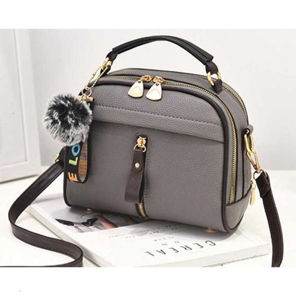 

hbp non-brand korean fashion single shoulder with litchi pattern, hairball pendant, multi-function messenger bag and handbag sport.0018