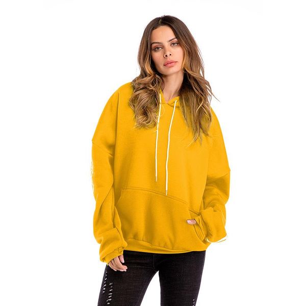 

women's hoodies & sweatshirts street sweatshirt harajuku hoodie large size drawstrings plus velvet long sleeve pullovers drop, Black