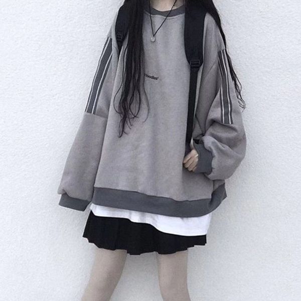 

women's hoodies & sweatshirts hoodie super fire cec sweater autumn and winter plush thickened coat ins tide lazy wind bf loose students, Black
