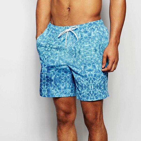 

blue ripple print breathable men swimwear 2021 swimming party pool beach shorts bikinis surf swimsuit beachwear men's
