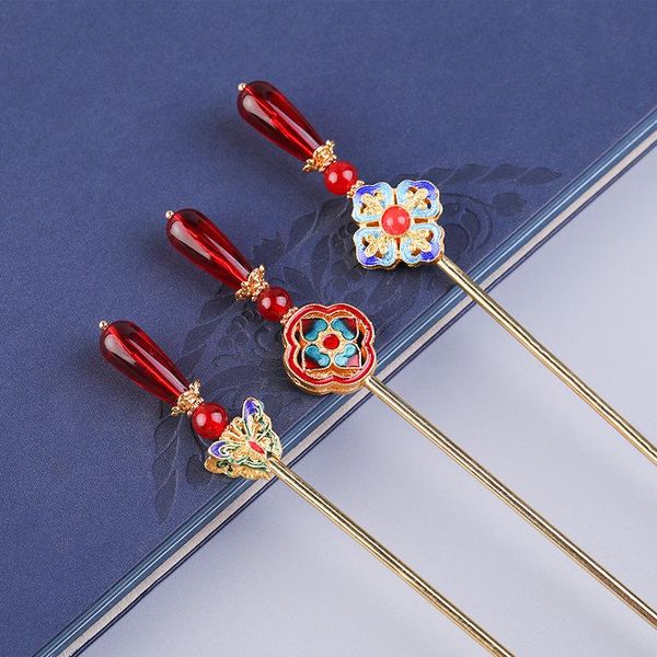 

hair clips & barrettes duobao hairpin, antique female costume accessories, magic stick dish single head dress, Golden;silver