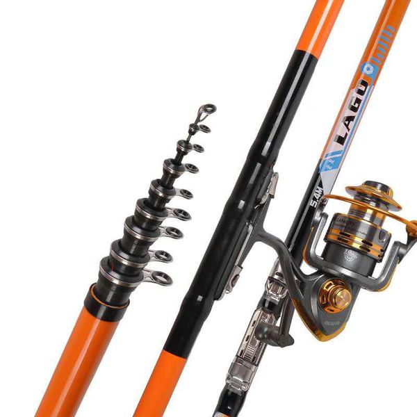 

design orange carbon spinning fishing rod 2.7 3.6 4.5 5.4 6.3m rock sea pole travel hand boat rods