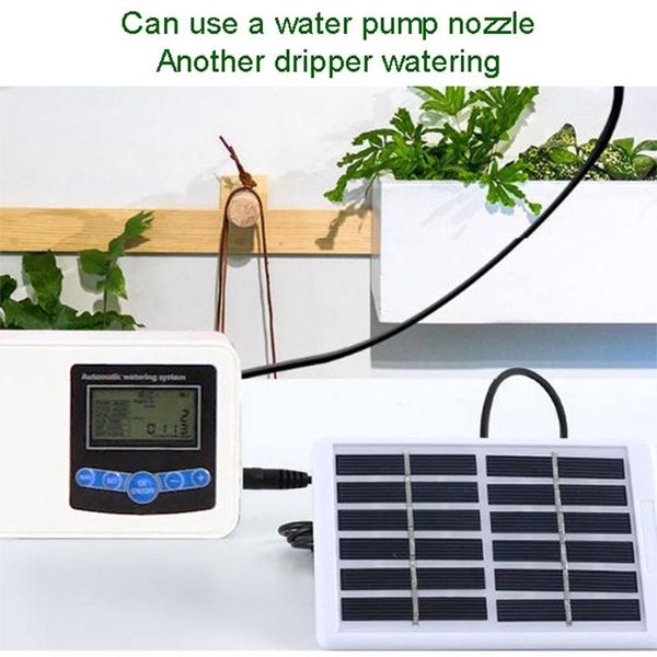 

automatic watering device solar double pump 12 flow regulator smart timing drip irrigation atomizing cell phone mounts & holders