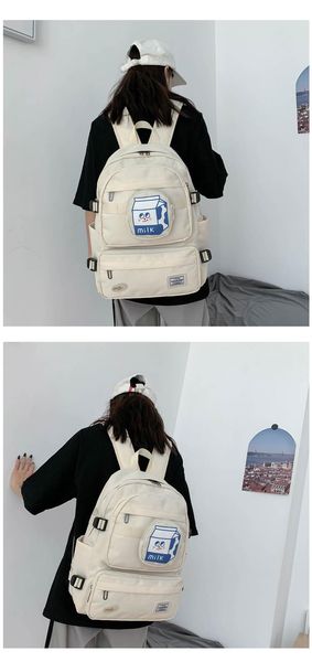 

backpack j3051 - leisure multi-function trend solid color large capacity