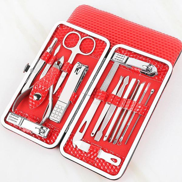 

large beauty manicure tools fashion leather box of nail clippers suit art kits