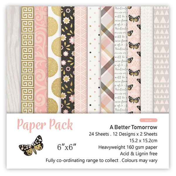 

other arts and crafts 24 sheets 6"x6" better tomorrow patterned paper pad scrapbooking pack handmade craft background card 606