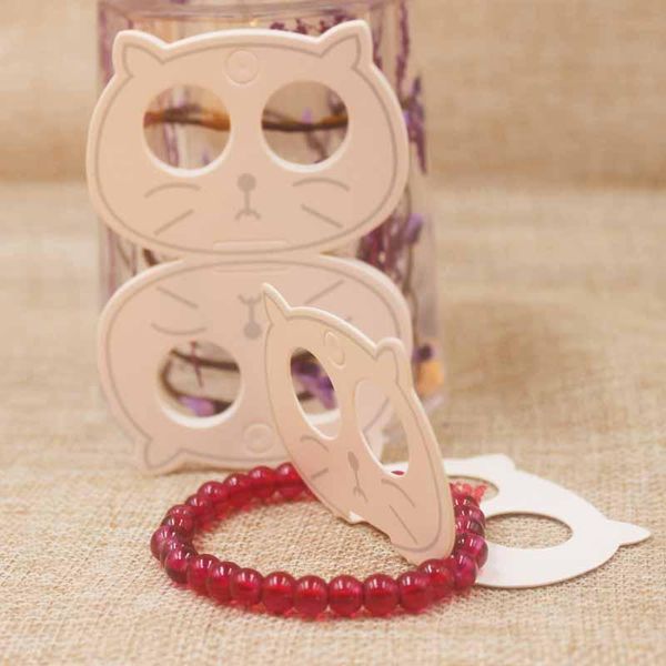 

gift wrap zerong quality cat head jewelry card tag white paper necklace/pendant/fashion charms /hair ornaments folded cards200pc/lot