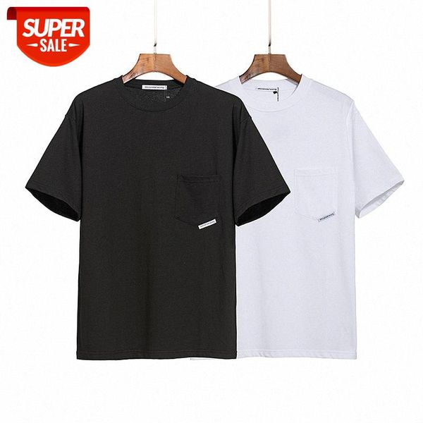 

aw king three-dimensional pocket short-sleeved t-shirt european version loose men and women couple bottoming shirt #uy12, White;black