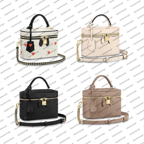

m45780 game on vanity pm bag purse women cowhide leather canvas embossed case heart beauty handbag crossbody shoulderbag clutch m45599