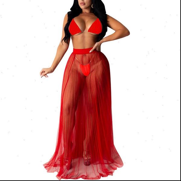 

womens tracksuits women summer beach set 3 piece short and mesh skirt, Gray