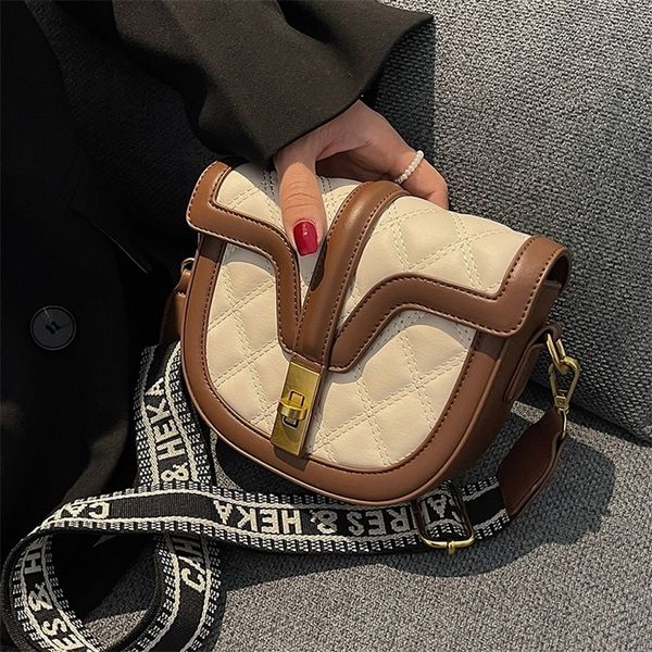 

70% off deals online lingge embroidered thread small bag 2022 new women's autumn versatile ins messenger saddle q0go