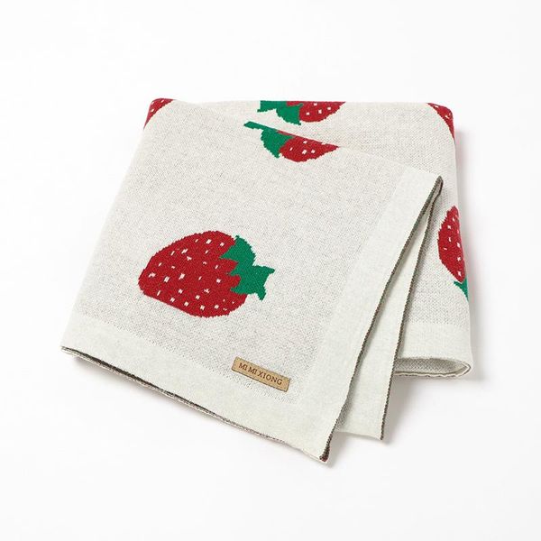 

blankets & swaddling born baby blanket knitted infant girl cradle plaid bedding sofa cute strawberry quilts toddler boy stroller soft wrap s