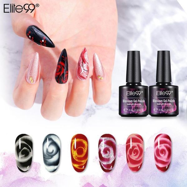 

elite99 10ml blossom painting gel nails art soak off uv led flower blooming effect semi permanent paint nail manicure uv1, Red;pink