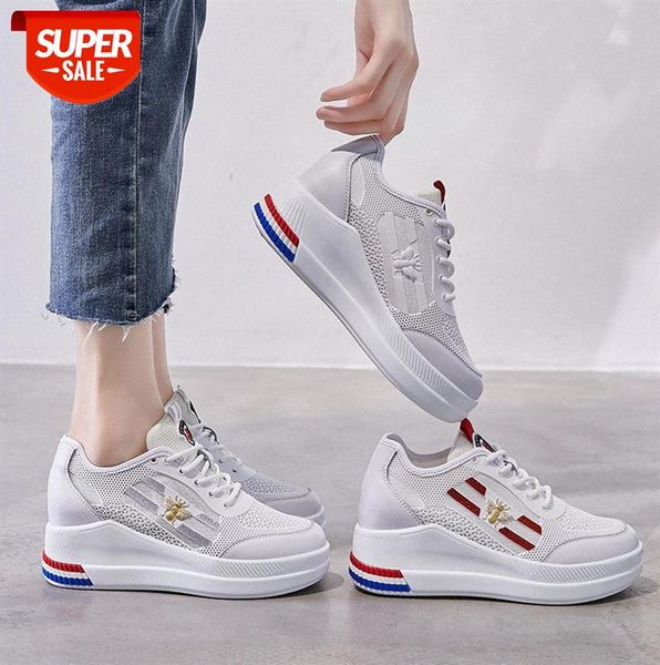 

inner increase small white shoes women korean casual all-match breathable mesh platform women's #jv9i