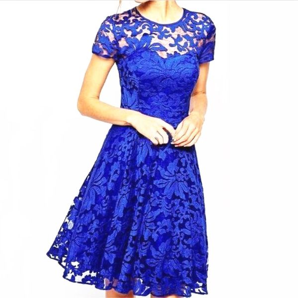 

fashionable selling skirt round neck short sleeve lace, Black