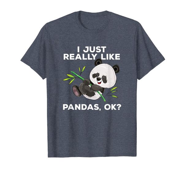 

i just really like pandas ok funny t shirt, White;black