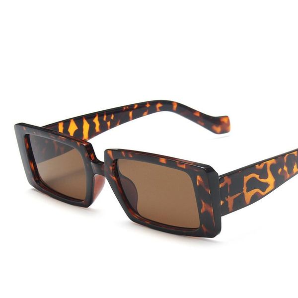 

sunglasses fashion leopard square women female trends transparent color personality eyeglasses street shooting catwalk glasses, White;black