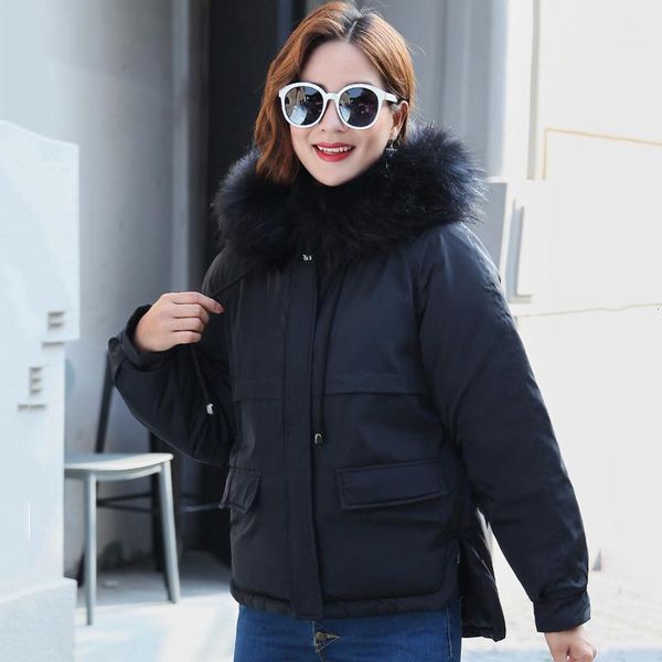 

women's down & parkas arrival winter jacket women hooded with fur cotton padded outwear coat short parka mujer invierno1 98xu, Black