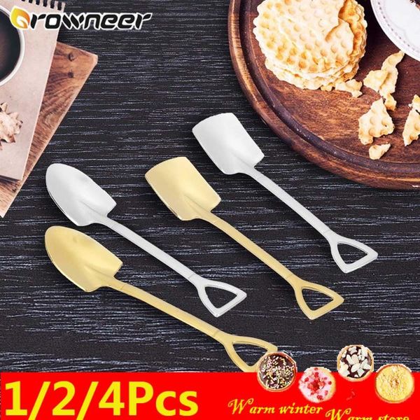 

spoons 1/2/4pcs square pointed shovel shape spoon creative retro cute smooth edge scoop desserts ice cream watermelon kitchen tableware