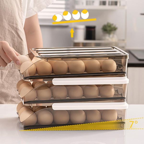 

kitchen storage & organization egg box drawer type convenience rack organizer display holder basket for