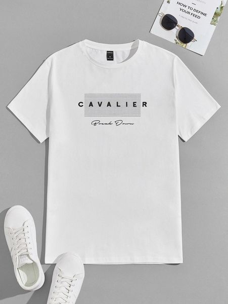 

men letter graphic tee 56m0#, White;black