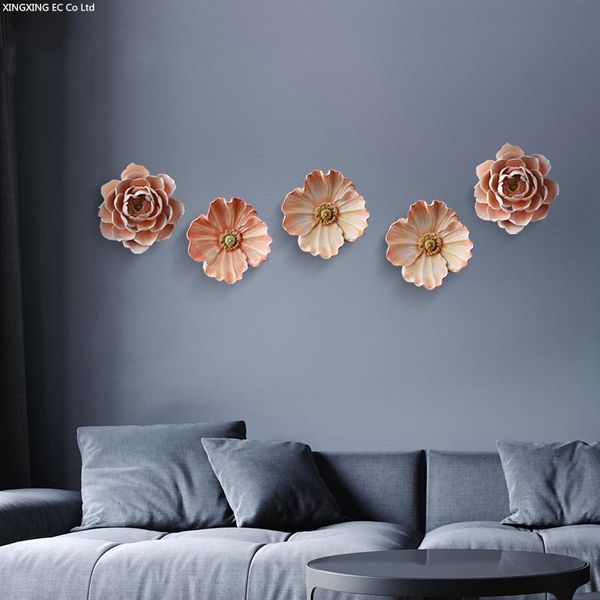 

room decoration accessories creative three-dimensional flower wall living home hanging resin crafts pendant decorative objects & figurines