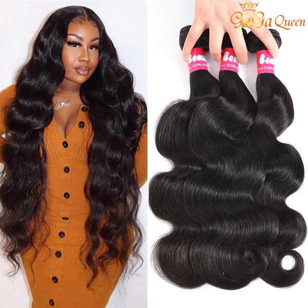 

9a brazilian body wave hair bundles unprocessed virgin human hair extensions natural black color