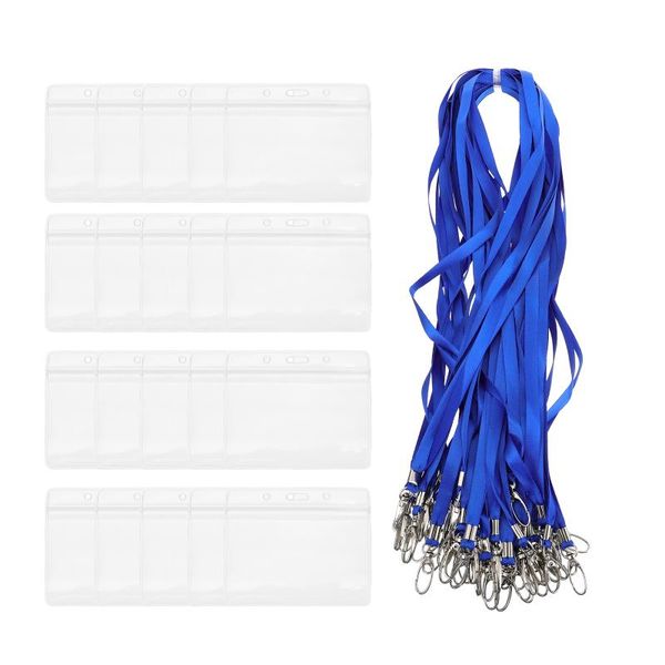 

greeting cards 1 set id badge holder sleeve business work protector with rope