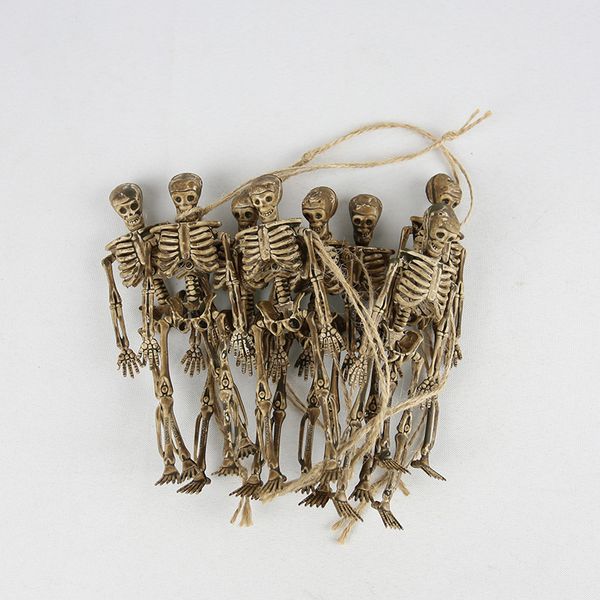 8pcs Interessante Skeleton Christmas Pront Plastical Lifeelike Bones Umani Bones Skull Figurina per orrore decorazione del partito di Halloween 210408
