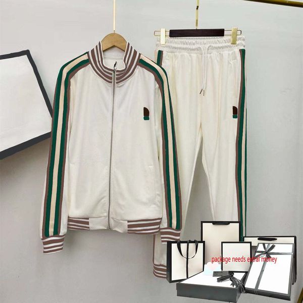 

men 21fw tracksuit casual rainbow print long sleeve + pants women suit hip hop sport two pieces suits fashion autumn couple sets, Gray