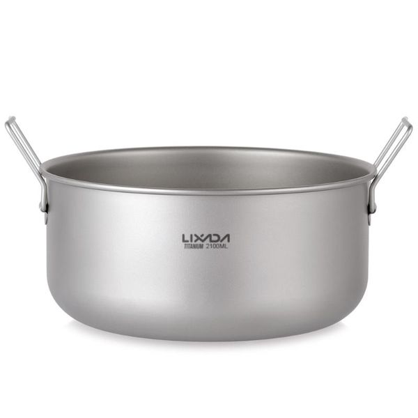 

camp kitchen lixada 2100ml titanium stockpot soup pot pots saucepan cooking home outdoor camping backpacking
