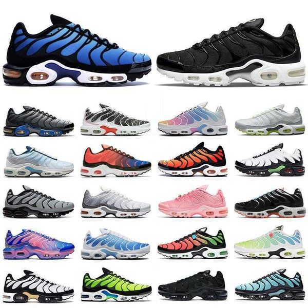 

2021 tn plus running shoes mens hyper blue particle grey triple black white aqua silver atlanta red pink pimento bat men women trainers