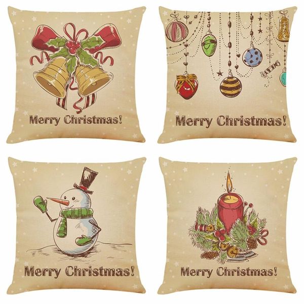 

pillow case christmas pattern cushion cover polyester throw pillows sofa home decor decoration decorative pillowcase living room pillowcases
