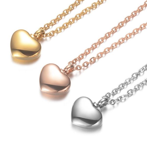 

chains peach heart love stainless steel can open pet relatives, ashes boxes, pendants necklace, perfume bottles, Silver